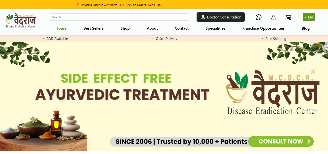 Vaidraj Ayurvedic - FlipCode Solutions Project