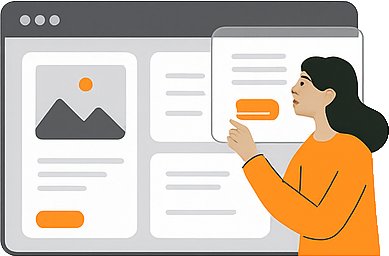 Modern IT solutions and digital transformation services illustration